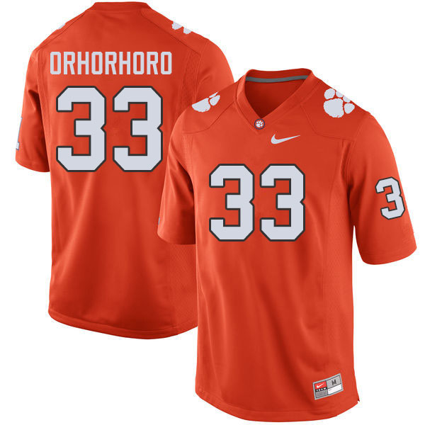 Men #33 Ruke Orhorhoro Clemson Tigers College Football Jerseys Sale-Orange